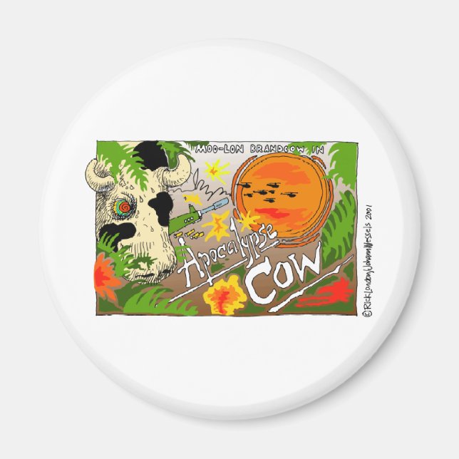 Imán Apocalypse Cow Funny Gifts Tees Cards Etc. (Frente)