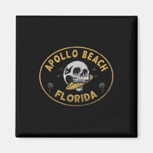 Imán Apollo Beach Florida Fl Surf Vintage Frente Y Ck