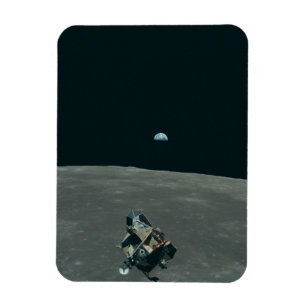 Imán Apollo Lunar Lander y Earrise Over Moon