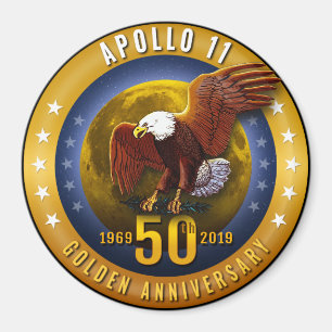Imán Apolo 11 50º Aniversario Águila de Oro y Luna -