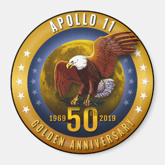 Imán Apolo 11 50º Aniversario Águila de Oro y Luna -