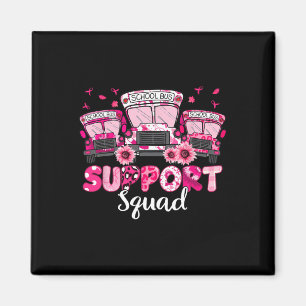 Imán Apoya a Squad Pink Leopard School Bus Driver Breas