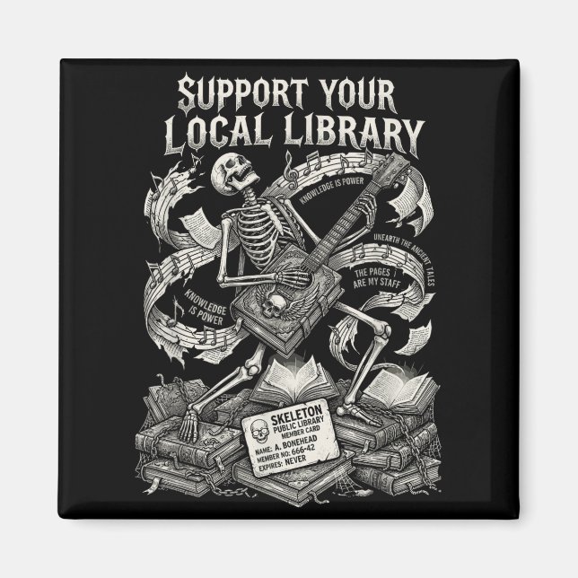Imán Apoya a tu librería local goth book  (Frente)
