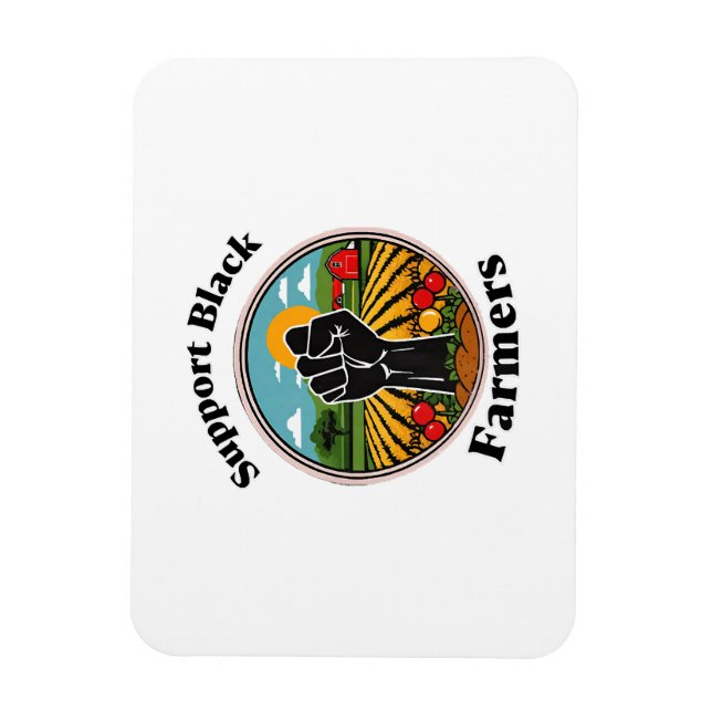 Imán Apoyar a los agricultores negros (Vertical)