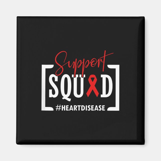 Imán Apoyar a Squad Heart Disease Awareness Warrior Red (Frente)
