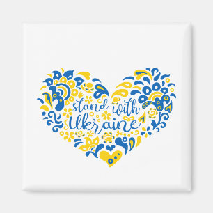 Imán Apoyar a Ucrania con letras y corazón