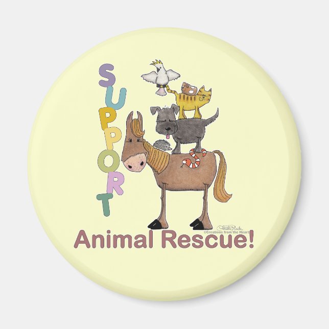 Imán Apoyar el rescate de animales (Frente)