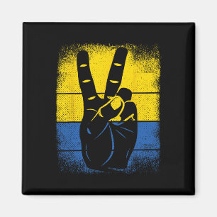 Imán Apoyar la paz Signo de la bandera de Ucrania Liber