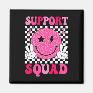 Imán Apoyar la sonrisa de cinta rosada Squad Face Mama