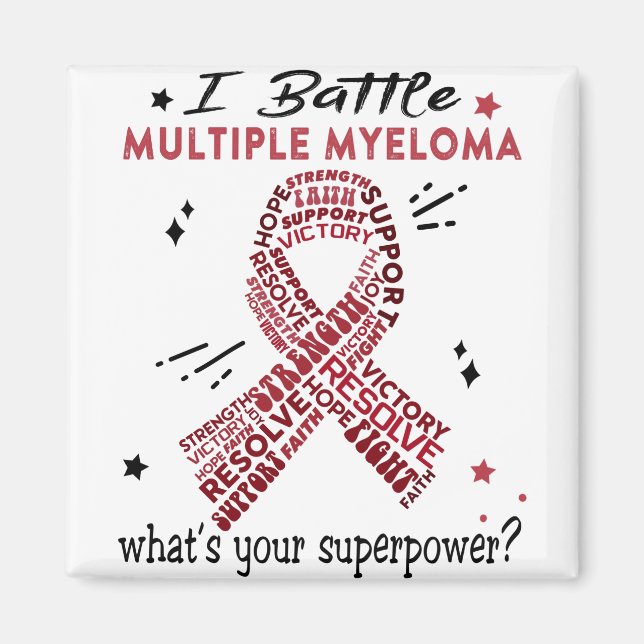 Imán Apoyar múltiples regalos de guerreros de mieloma (Frente)