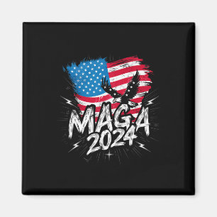 Imán Apoyen el voto de Trump Maga 2024 con bandera patr