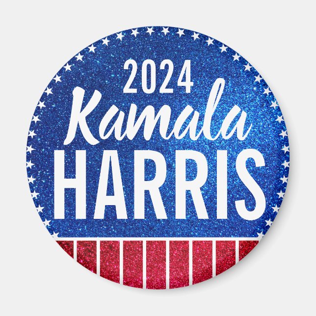Imán Apoyo a Kamala Harris 2024 Progreso y unidad (Frente)