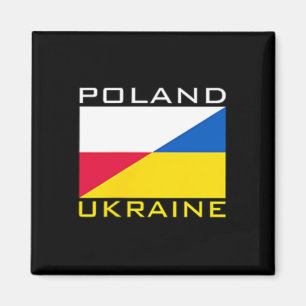 Imán Apoyo a la bandera de Polonia Ucrania Amistad Veci