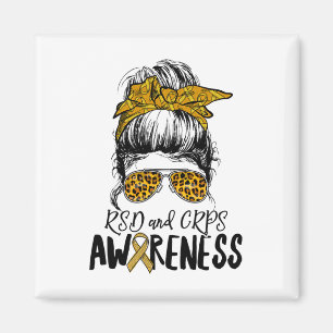 Imán Apoyo A Las Mujeres Escuadradas Leopard Messy Bun