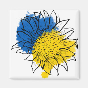 Imán Apoyo a los girasoles azules y amarillos de Ucrani