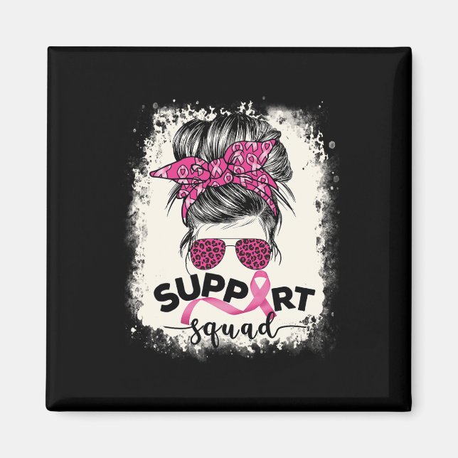 Imán Apoyo a Squad Messy Bun Breast Awareness Pi (Frente)