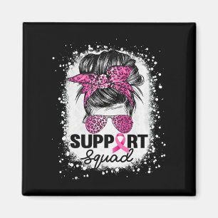 Imán Apoyo a Squad Messy Bun Pink Breaking Cancer Aware