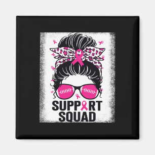 Imán Apoyo a Squad Messy Bun Pink Breaking Cancer Aware
