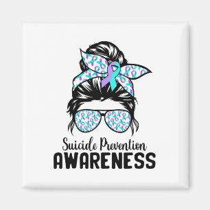 Imán Apoyo a Squad Messy Bun Suicide Prevención Awarene