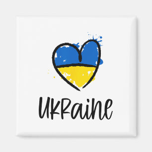 Imán Apoyo a Ucrania Me mantengo con la bandera ucrania