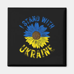 Imán Apoyo a Ucrania Me mantengo con la bandera ucrania