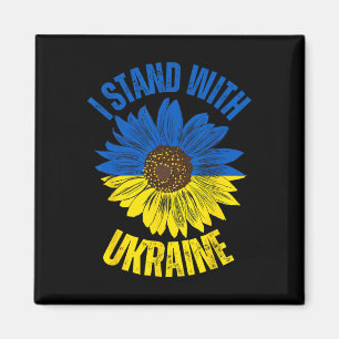 Imán Apoyo a Ucrania Me mantengo con la bandera ucrania
