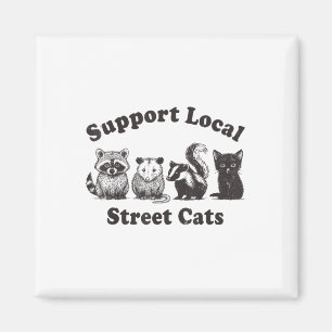 Imán Apoyo al equipo local de gatos callejeros Trash Op