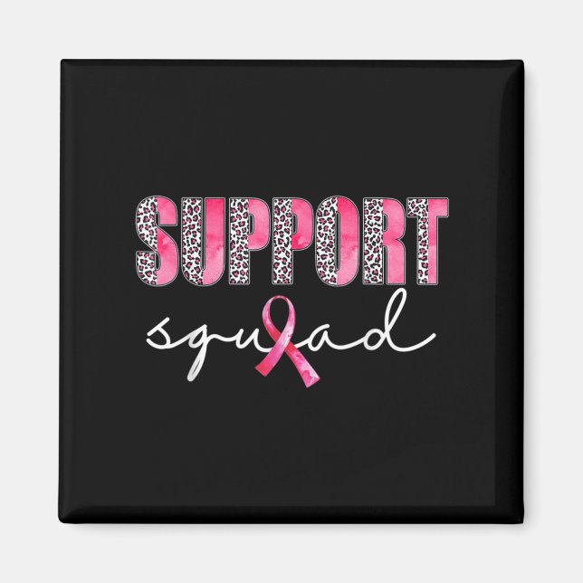 Imán Apoyo Cáncer de Mama De Guerrero Rosa De Squad Leo (Frente)
