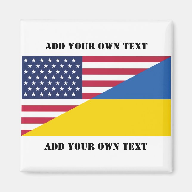 Imán Apoyo estadounidense al Cojín decorativo con Ucran (Frente)