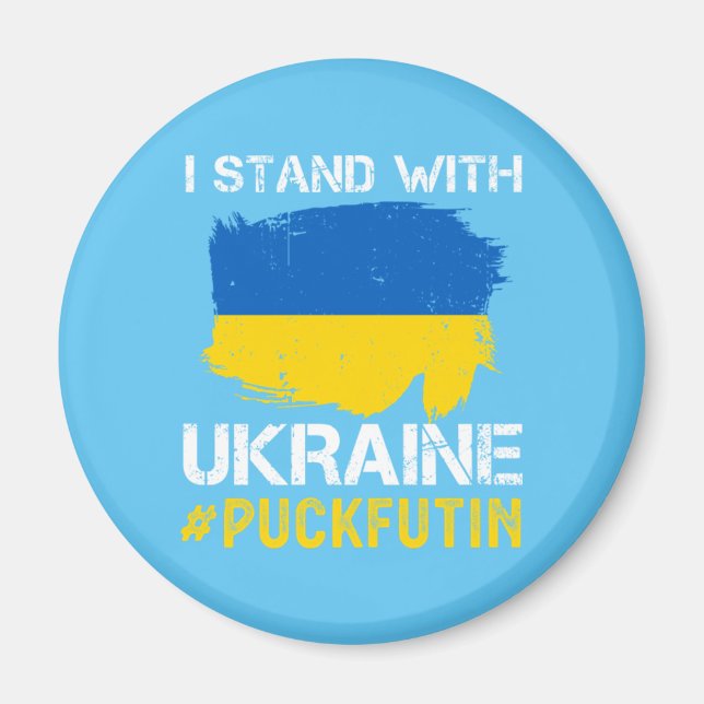 Imán Apoyo la bandera de Ucrania, Pu*k Futin, ofendido (Frente)