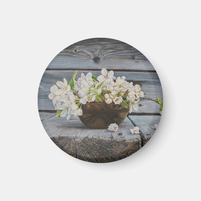 Imán Apple Blossom Still Life – Original Fine Art Print (Frente)