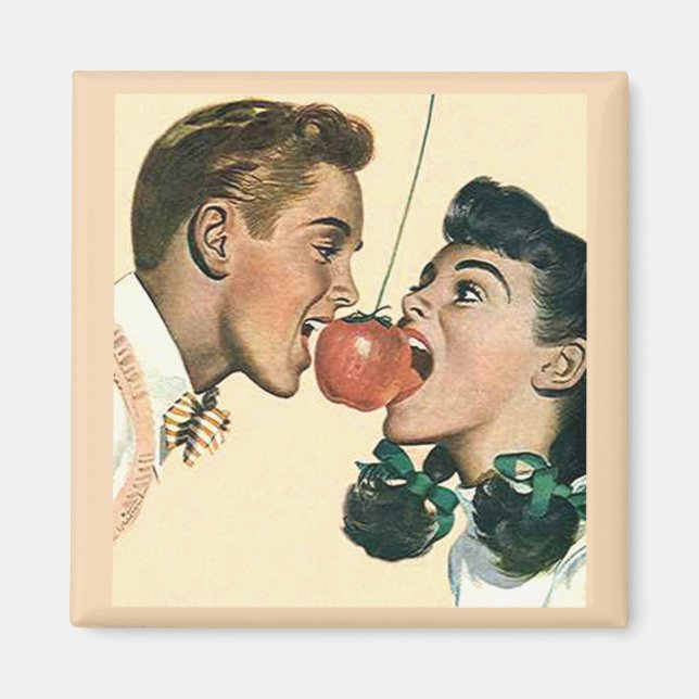 Imán Apple Bobbing Old Fashion Vintage Magnet (Frente)