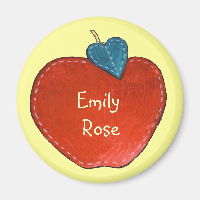 Imán Apple de texto de personalizable (Frente)