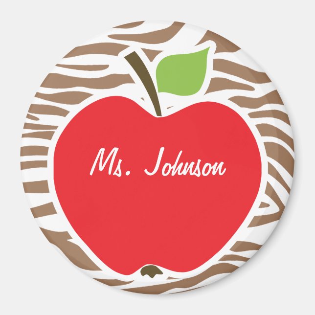 Imán Apple en la impresión de un animal de cebra chamío (Frente)