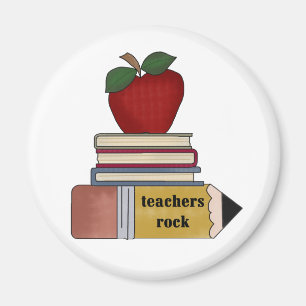 Imán Apple, libros, roca de los profesores del lápiz