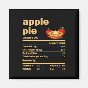 Imán Apple Pie Nutrition Hechos Divertido Día de Acción