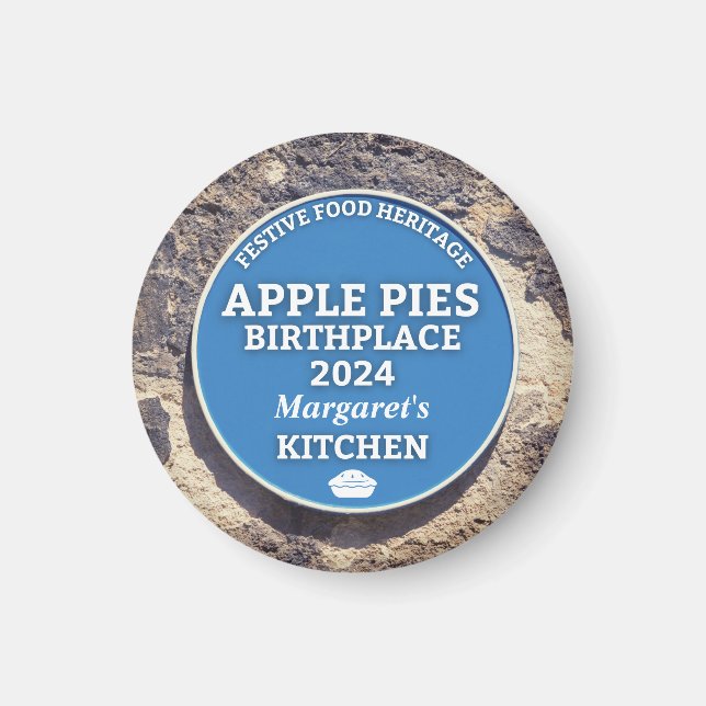 Imán Apple Pies Blue Plaque Magnet (Frente)