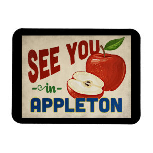 Imán Appleton Wisconsin Apple - Viajes de época