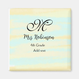 Imán apreciación del profesor de acuarcolía azul amaril