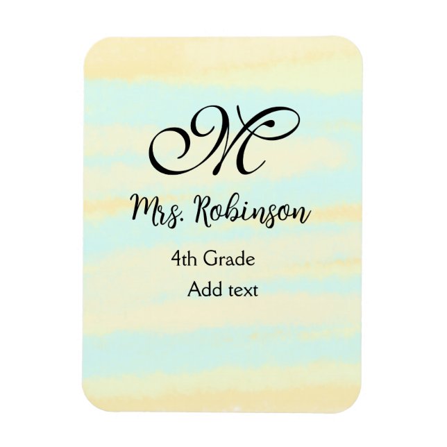 Imán apreciación del profesor de acuarcolía azul amaril (Vertical)