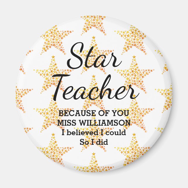 Imán APRECIACIÓN DEL PROFESOR DE STAR Creía Que Podía P (Frente)