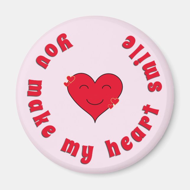 Imán Apreciación inspiradora cita sonrisa de corazón (Frente)