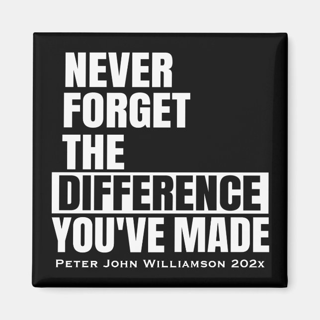 Imán Apreciación por jubilación Gracias Nunca Olvidaste (Frente)