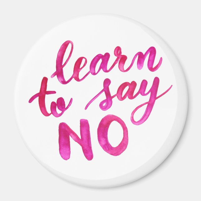 Imán Aprende a decir que no - rosa (Frente)
