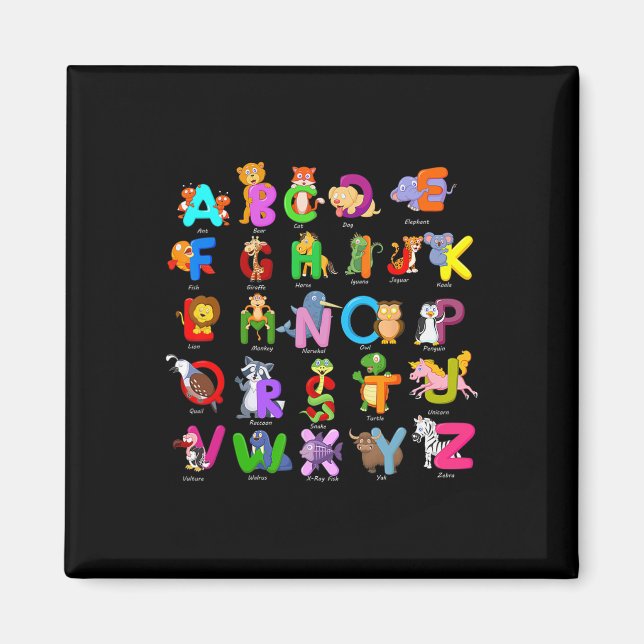 Imán Aprender sobre abcs en la escuela de párvulos (Frente)