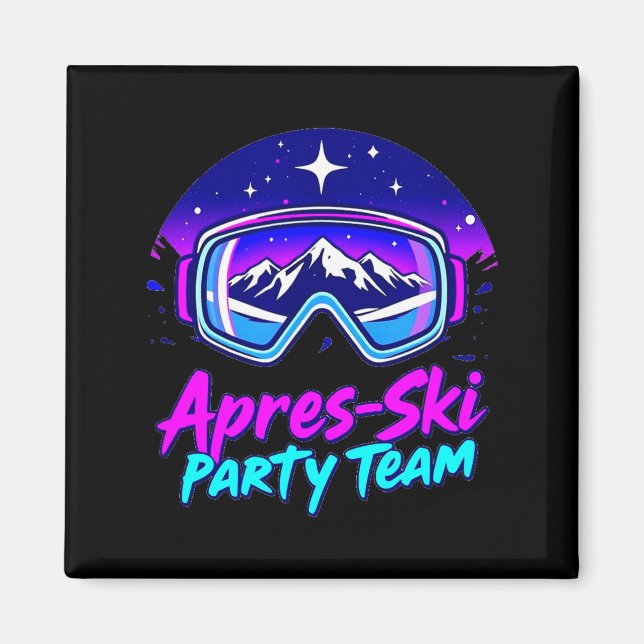 Imán Apres ski party vibes – snowy mountain nightlife A (Frente)