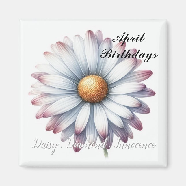 Imán April Birthstone Daisy Diamond (Frente)