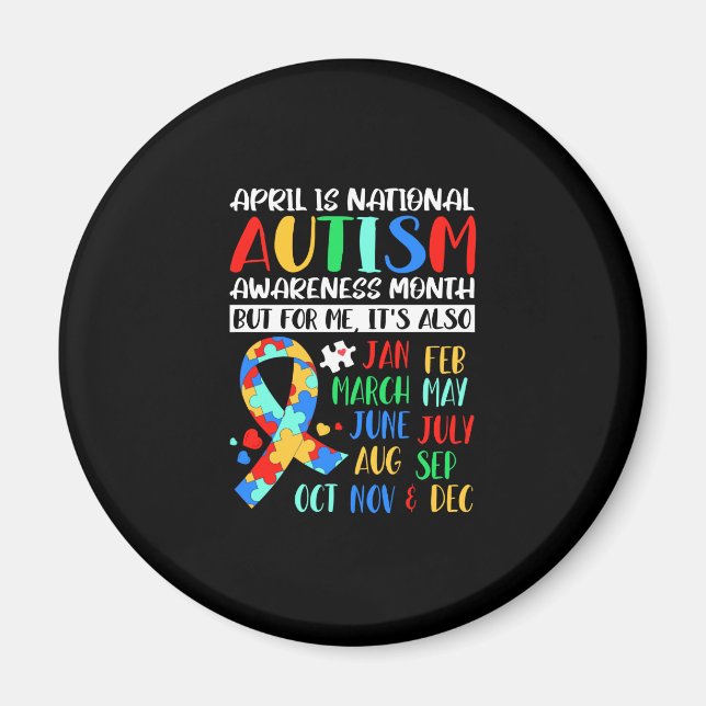 Imán April is National Autism Awareness Month (Frente)