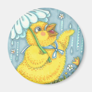 Imán APRIL SHOWERS SPRING CHICK MAGNET Round