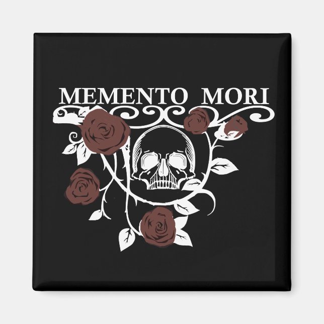 Imán Aprovecha el Día - Rosas Rojas - Cráneo Memento Mo (Frente)